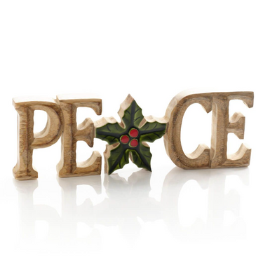 Mango Wood Peace Ornament