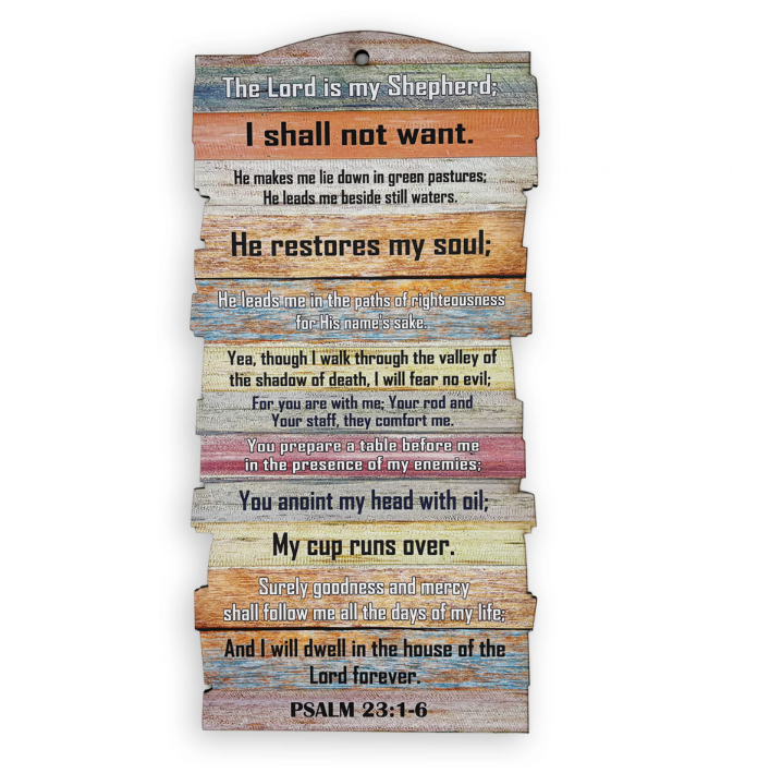 Small Stacked Wooden Plaque – “Psalm 23”