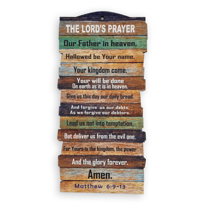 Large Stacked Wooden Plaque – “The Lord’s Prayer”