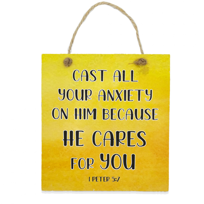 Cast All Your Anxiety Coloured Plaque