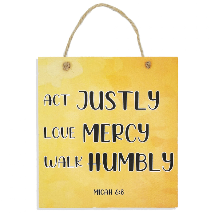 Act Justly Coloured Plaque