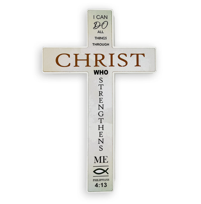 Small Standing Cross – “I can do all things through Christ”