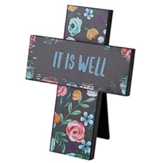 Tabletop Easel Cross – It Is Well