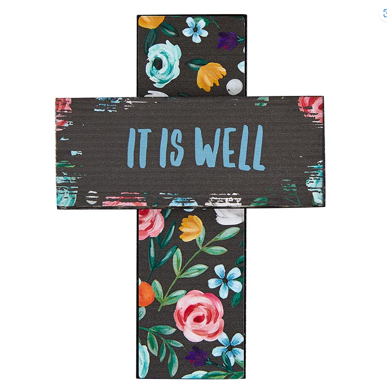 Tabletop Easel Cross – It Is Well