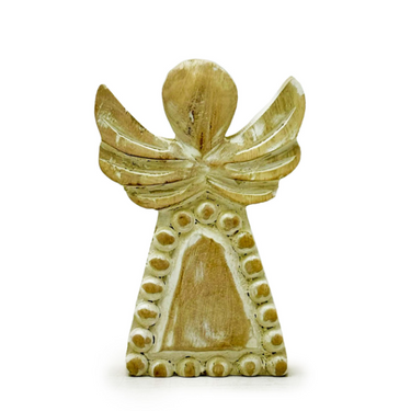 Small Mango Wood Angel - Natural