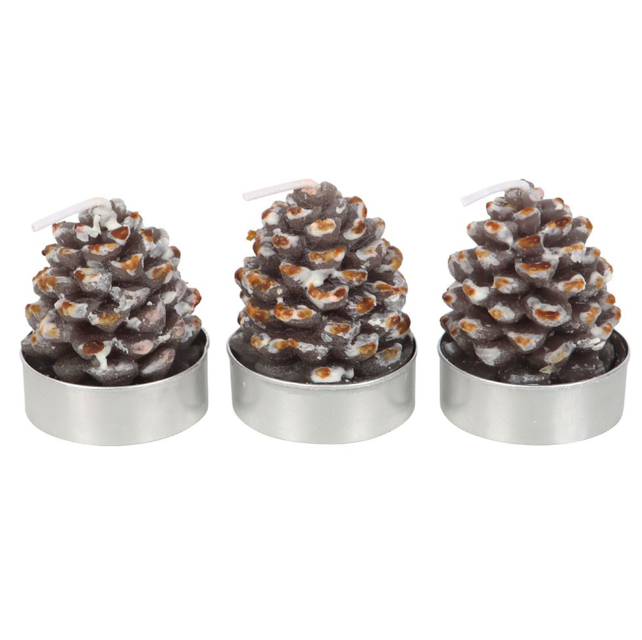 Set of 6 Pinecone Tealight Candles