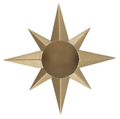 Gold Star Tealight Candle Holder