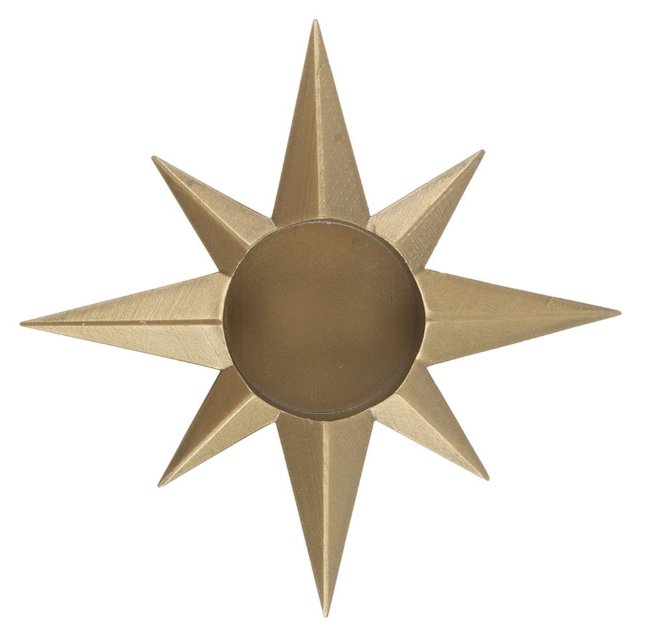 Gold Star Tealight Candle Holder