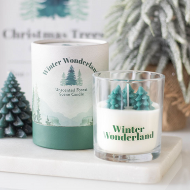 Winter Wonderland Tree Scene Candle