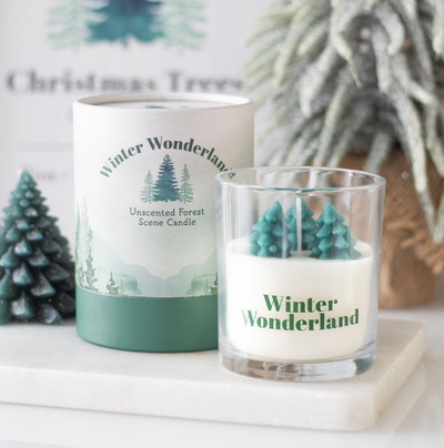 Winter Wonderland Tree Scene Candle