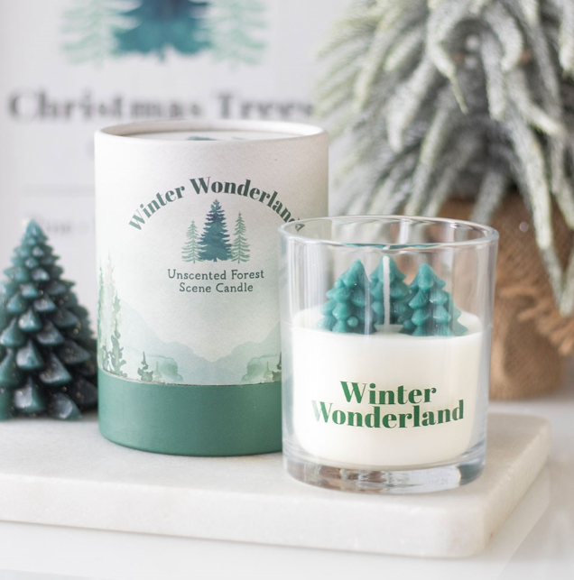 Winter Wonderland Tree Scene Candle