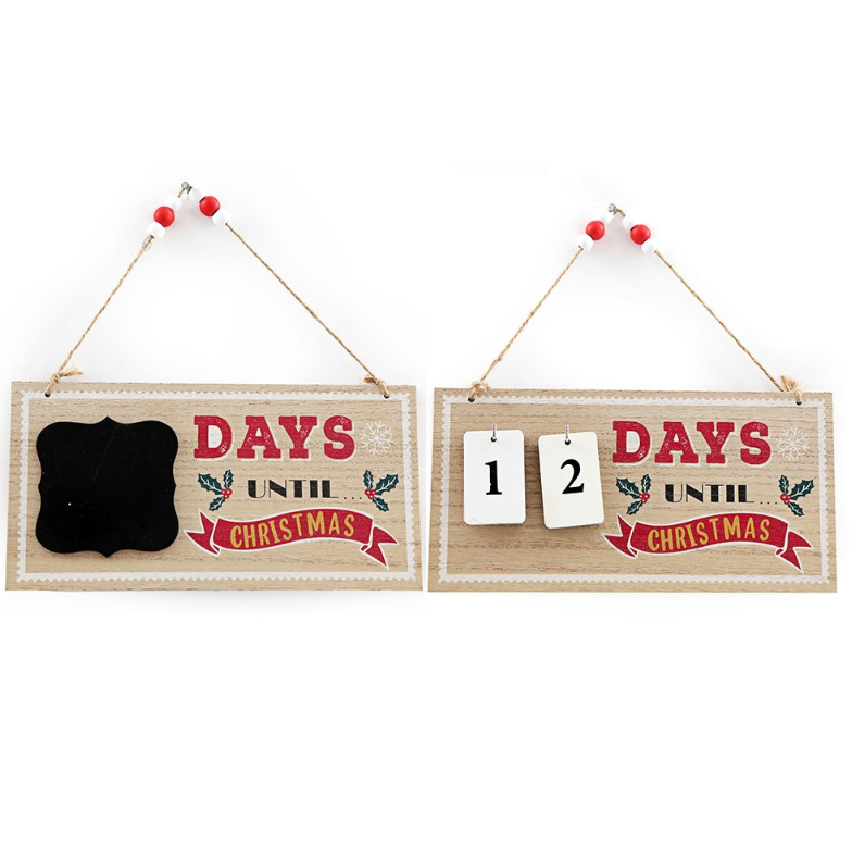 Days Until Christmas Hanging Plaque (2 pack)