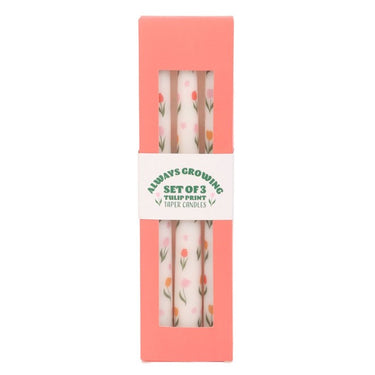 Set of 3 Tulip Tapered Candles