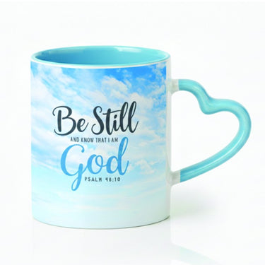 Heart Handle Mug –  Be still and know that I am God