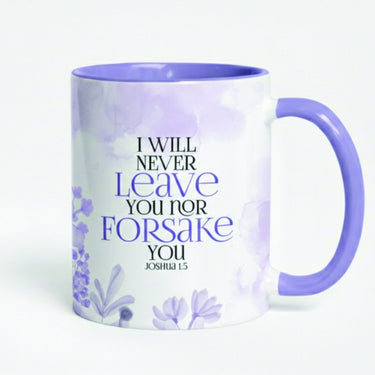 I Will Never Leave You Mug- Purple