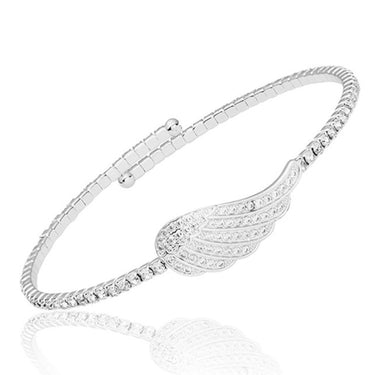 Guardian Angel Silver Plated Pretty Wing Bangle