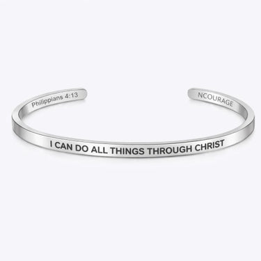 I Can Do All Things Through Christ Bracelet- Silver