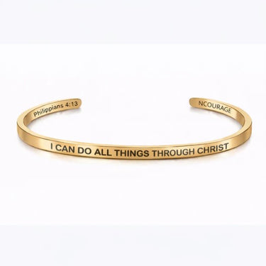 I Can Do All Things Through Christ Bracelet- 18k Gold Plated