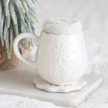 Snowflake Mug, Coaster and Socks Set