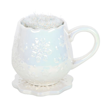 Snowflake Mug, Coaster and Socks Set