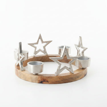 Wooden Tea Light Holder- Stars