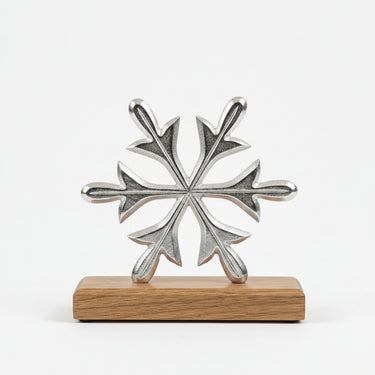 Snowflake Christmas Ornament on Wooden Base