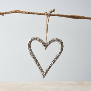 Hanging Textured Heart 10cm