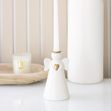 Heart Angel Taper Candle Holder