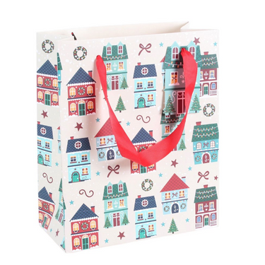 Christmas Street Print Gift Bag