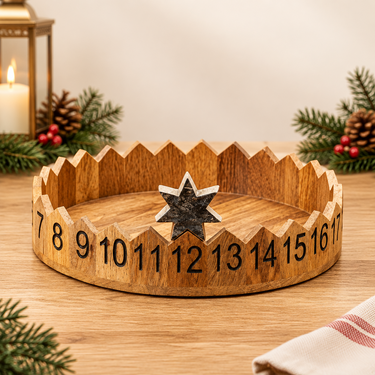 Wooden Advent Countdown Tray