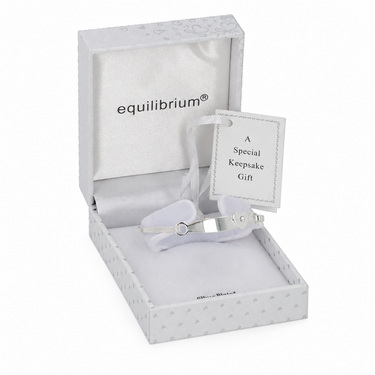 Silver Plated Christening Heart Bangle