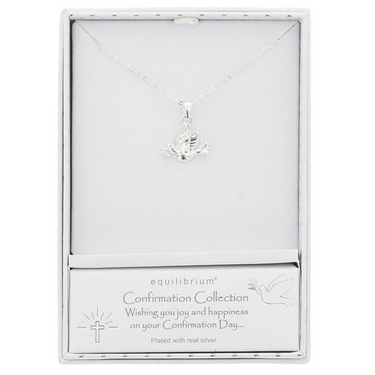 Confirmation Silver Plated Pave Necklace