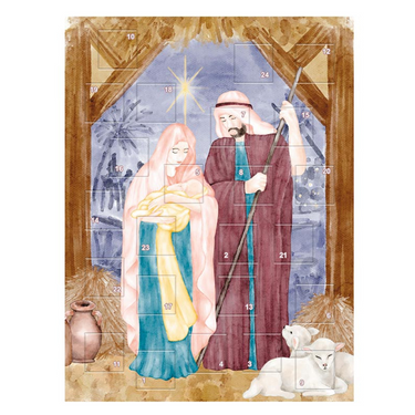 Watercolor Holy Family Advent Calendar