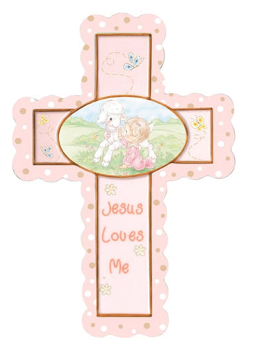Precious Moments: Jesus Loves Me - Girl Cross With Stand