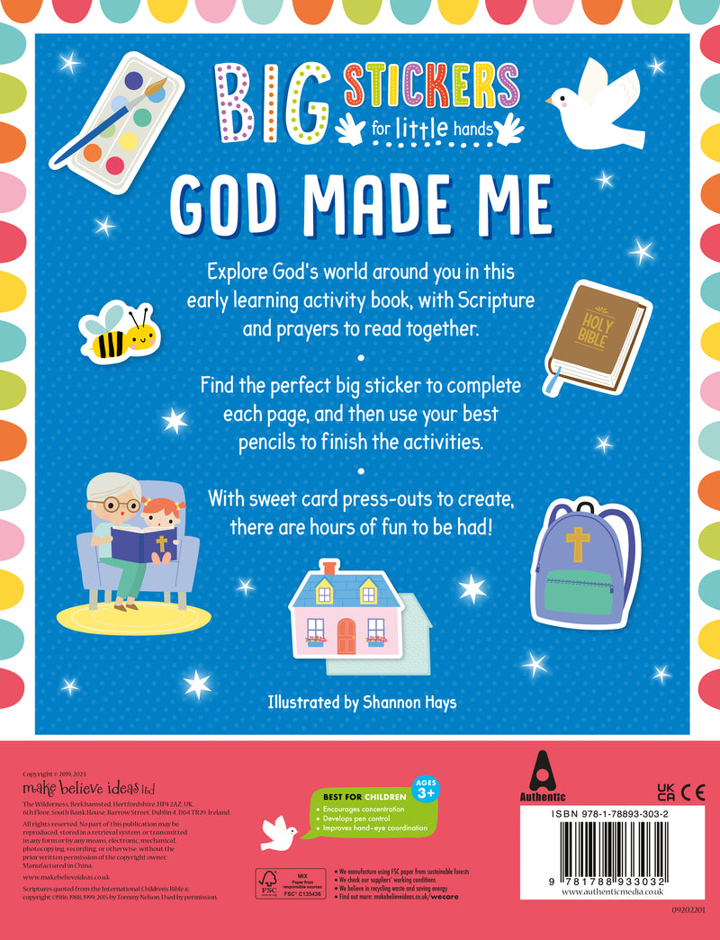 Big Stickers for Little Hands: God Made Me by Shannon Hays