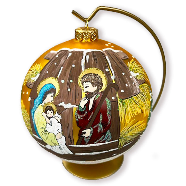 Handmade Glass Bauble- Holy Family (Large)