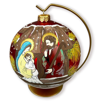 Handmade Glass Bauble- Christ Is Born (Large)