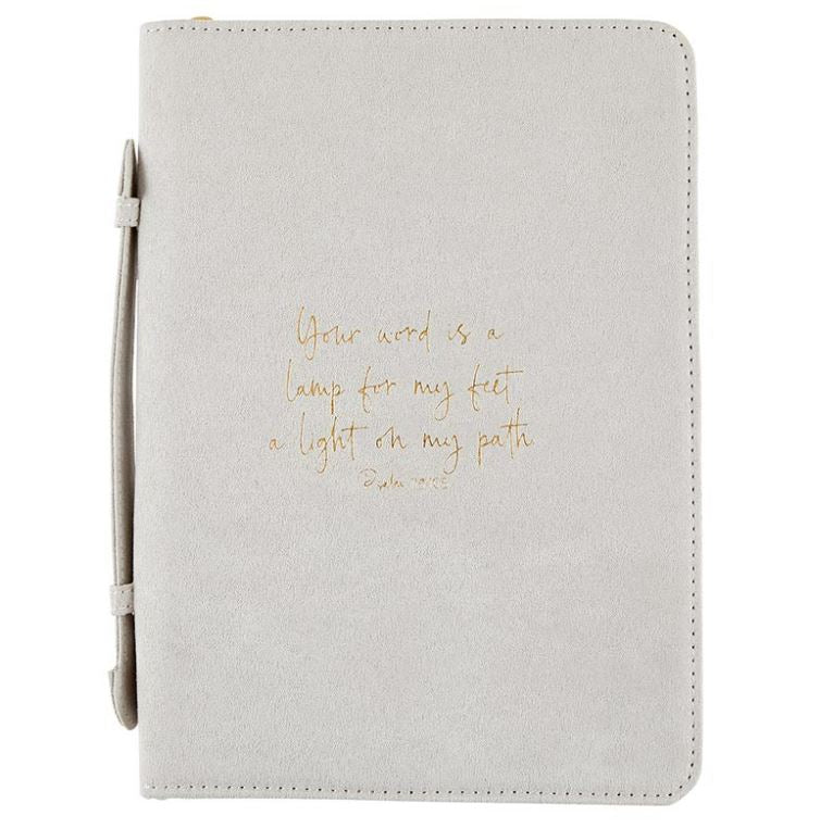 Suede Bible Cover - Psalm 119:105