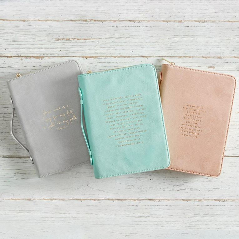 Suede Bible Cover - Romans 8:28