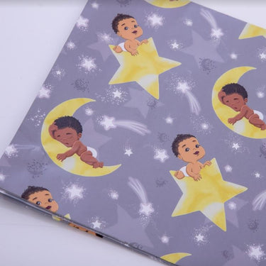 Star and Moon Gift Wrap & Tag set