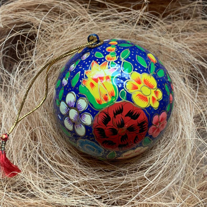 Blue Floral Bauble