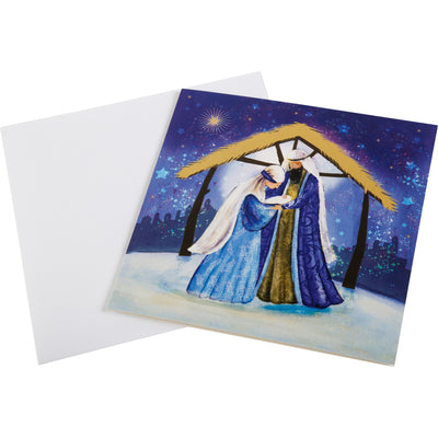 Holy Family Blue Christmas Cards (Pack of 10)