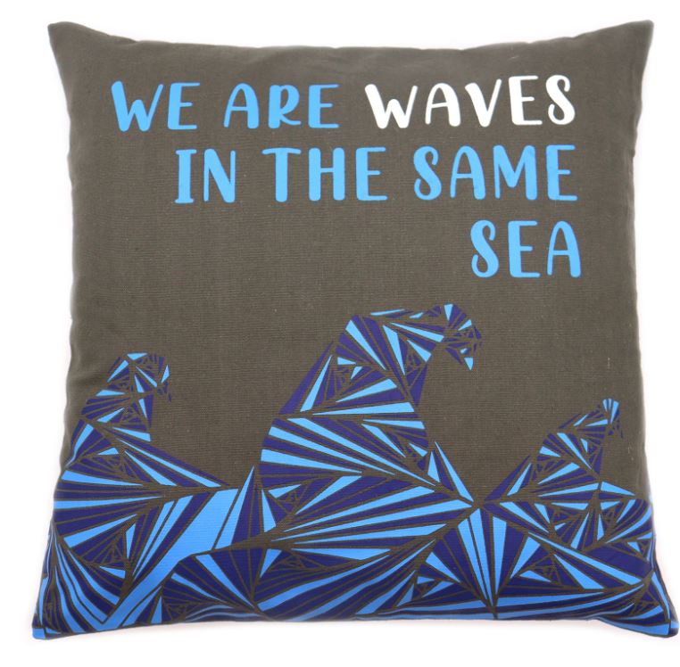 Cotton Cushion Cover - Waves