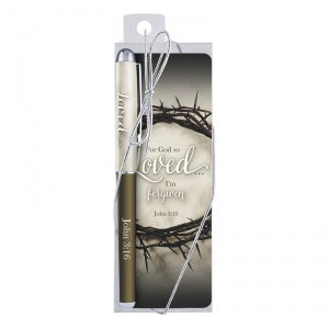 For God So Loved Gift Pen with Bookmark
