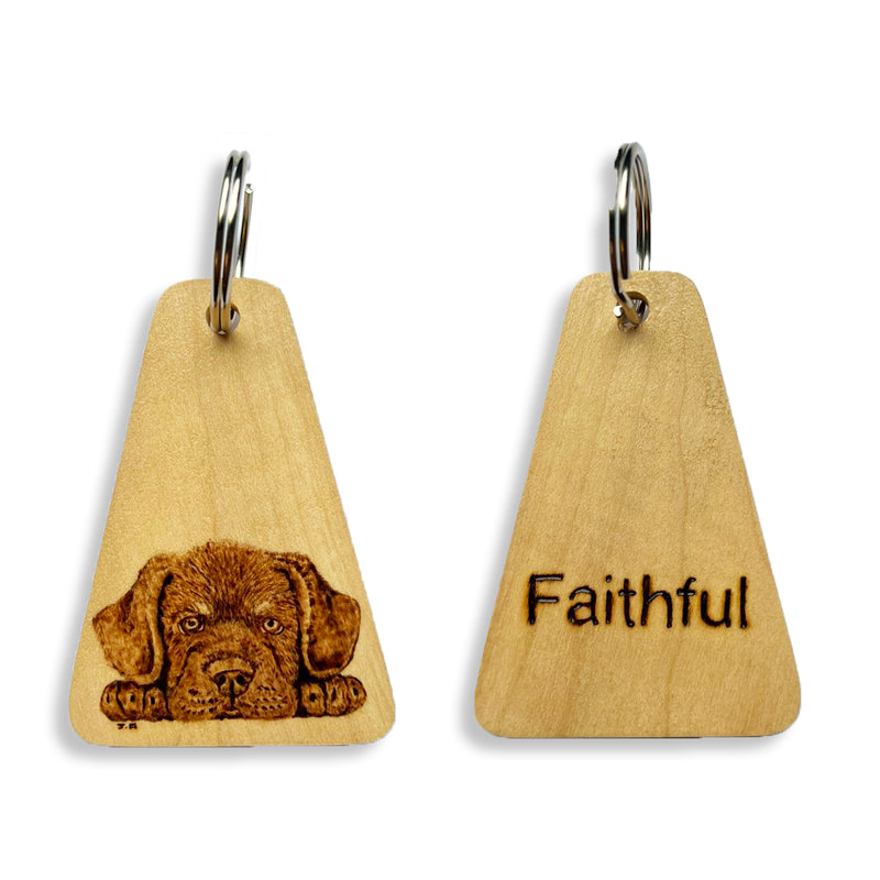 Wooden Keyring- Faithful