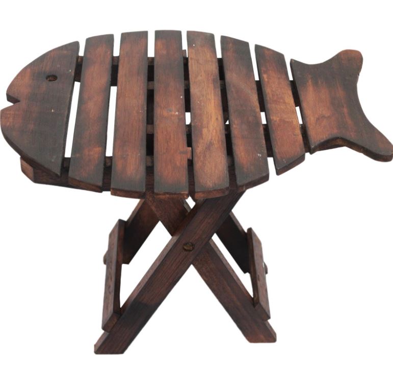Folding Fish Chair- Dark Wood