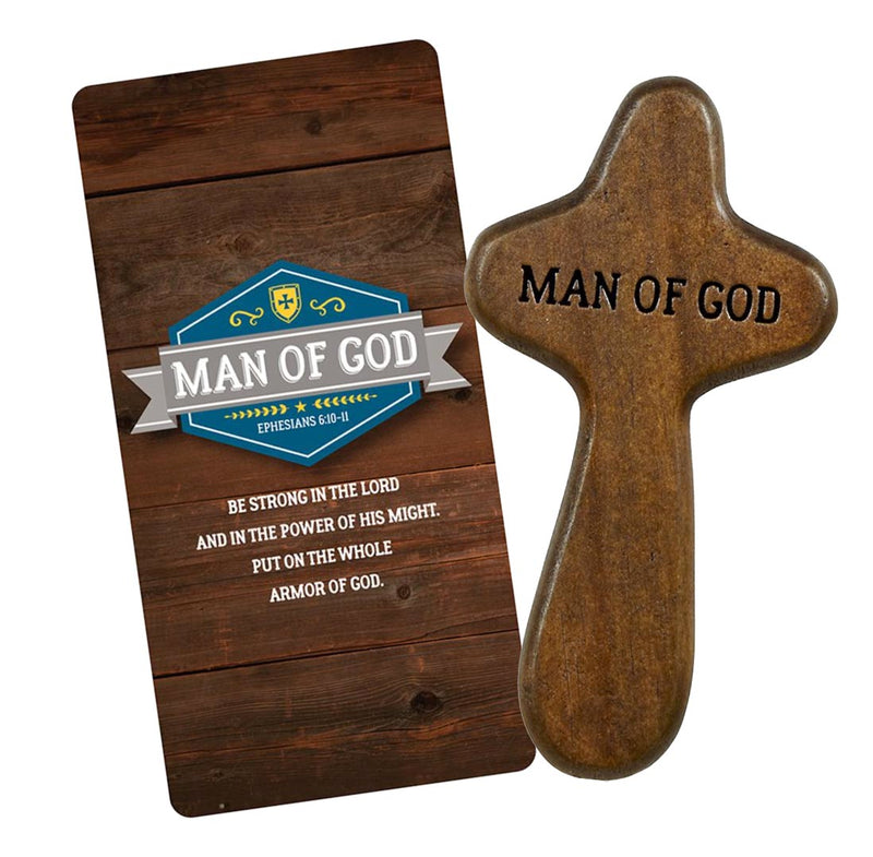 Man of God Holding Cross & Card