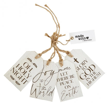 4 Assorted Wood Gift Tags