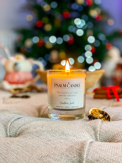 Scented Christmas scripture candle- Psalm 27