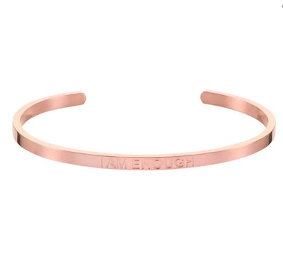 ‘I Am Enough’ Affirmation Bracelet 14k Rose Gold Plated